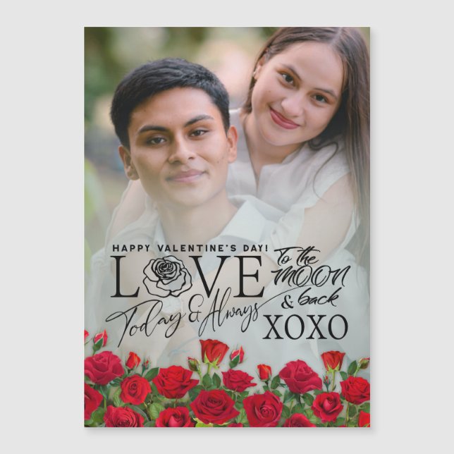 Valentine’s Day Cute Romantic  Photo Magnetkarte (Vorderseite)