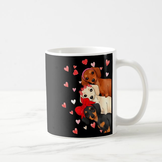 Valentine’s Day Dog Cute Dachshund Dogs For Dog Mo Kaffeetasse (Rechts)