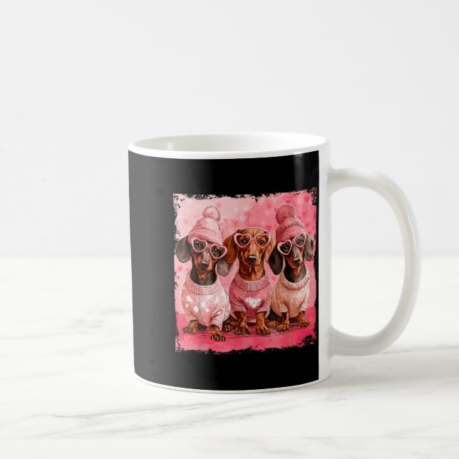 Valentine’s Day Dog Cute Dachshund Dogs For Dog Mo Kaffeetasse (Rechts)