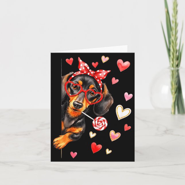 Valentine’s Day Dog Cute Dachshund Dogs For Dog Mo Karte (Vorderseite)