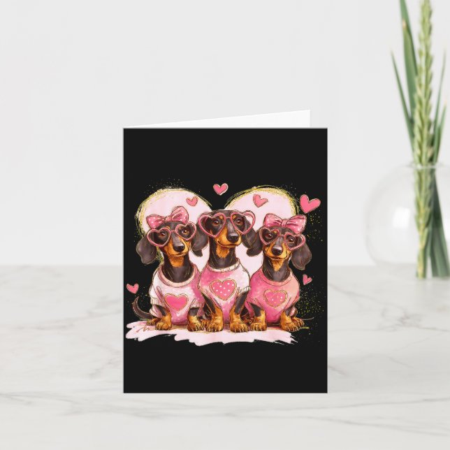 Valentine’s Day Dog Cute Dachshund Dogs For Dog Mo Karte (Vorderseite)