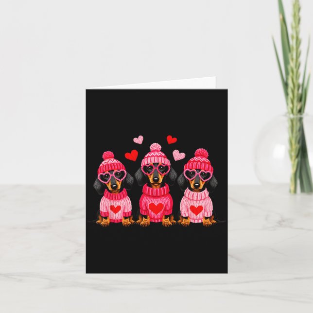 Valentine’s Day Dog Cute Dachshund Dogs For Dog Mo Karte (Vorderseite)