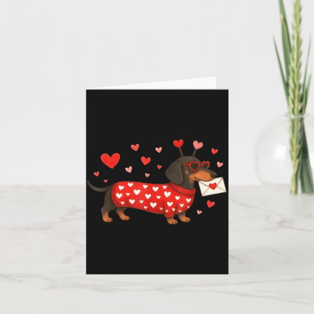 Valentine’s Day Dog Cute Dachshund Dogs For Dog Mo Karte (Vorderseite)