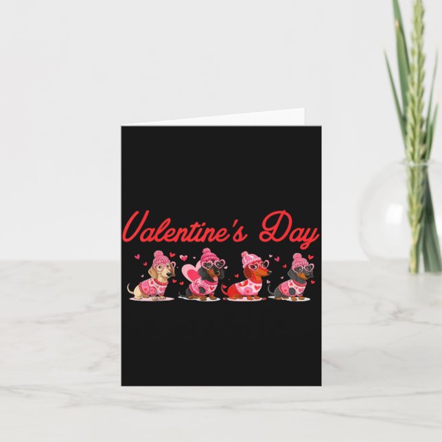Valentine’s Day Dog Cute Dachshund Dogs For Dog Mo Karte (Vorderseite)