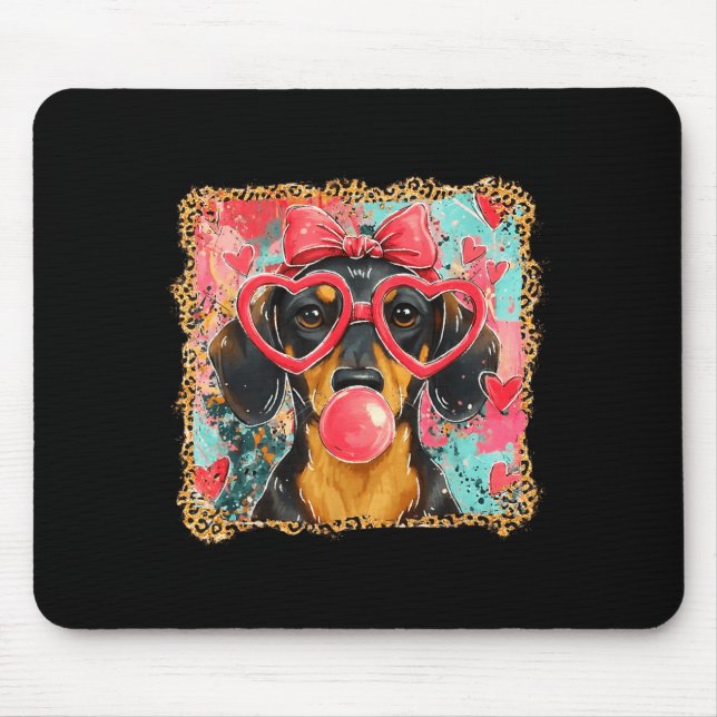 Valentine’s Day Dog Cute Dachshund Dogs For Dog Mo Mousepad (Vorne)