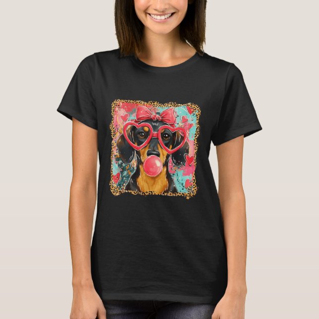Valentine’s Day Dog Cute Dachshund Dogs For Dog Mo T-Shirt (Vorderseite)