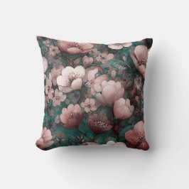 Valentine’s Day Floral Romantic Pink Green Kissen