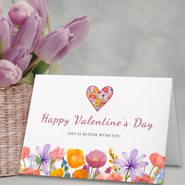 Valentine’s Day for Him - Floral Heart Flower Karte (Von Creator hochgeladen)