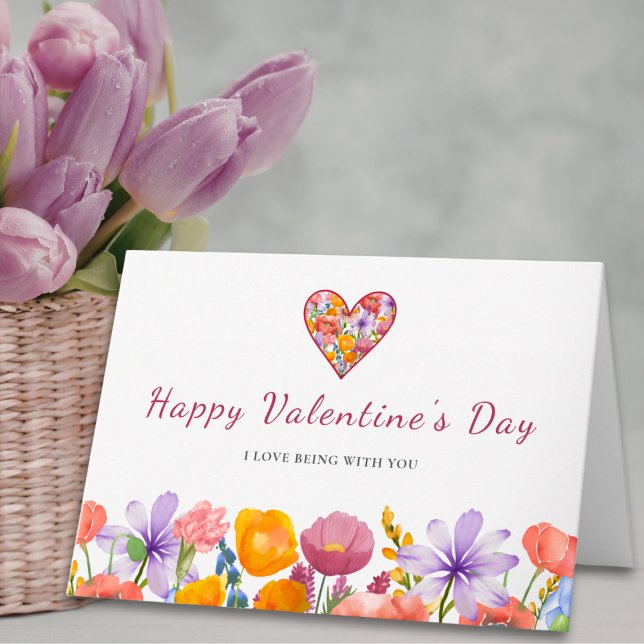 Valentine’s Day for Husband - Floral Heart Flower Karte (Von Creator hochgeladen)