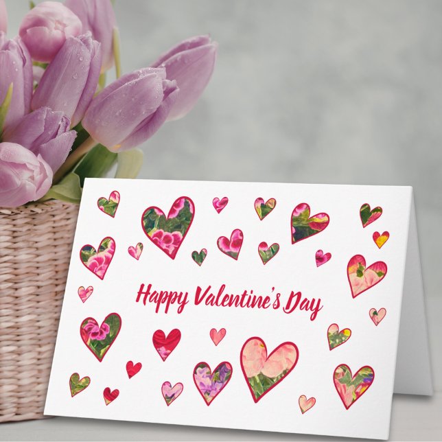 Valentine’s Day for Wife - Floral Hearts Love Karte (Von Creator hochgeladen)