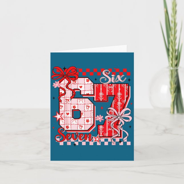 Valentine’s Day Funny 67 Meme Six Seven 6 7 Valent Karte (Vorderseite)