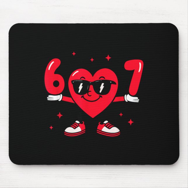 Valentine’s Day Funny 67 Meme Six Seven 6 7 Valent Mousepad (Vorne)
