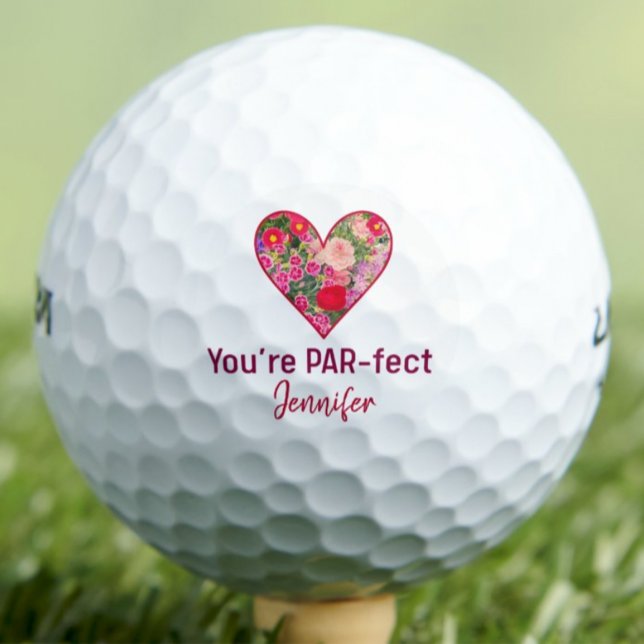 Valentine’s Day Gift for Her, Floral PARfect Heart Golfball (Von Creator hochgeladen)