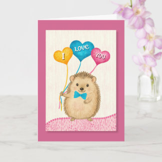Valentine’s Day I Love You Cute Hedgehog Karte