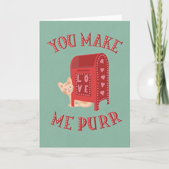 Valentine´s Day Kitty Love Letters Karte (Vorderseite)