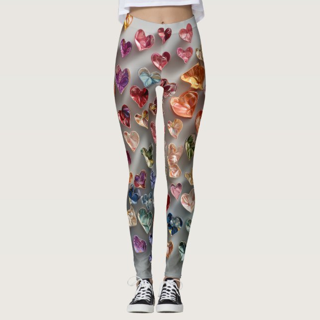 Valentine’s Day Leggings – Romantic Heart Pattern  (Vorderseite)