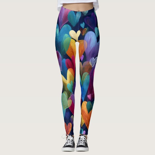 Valentine’s Day Leggings – Romantic Heart Pattern  (Vorderseite)