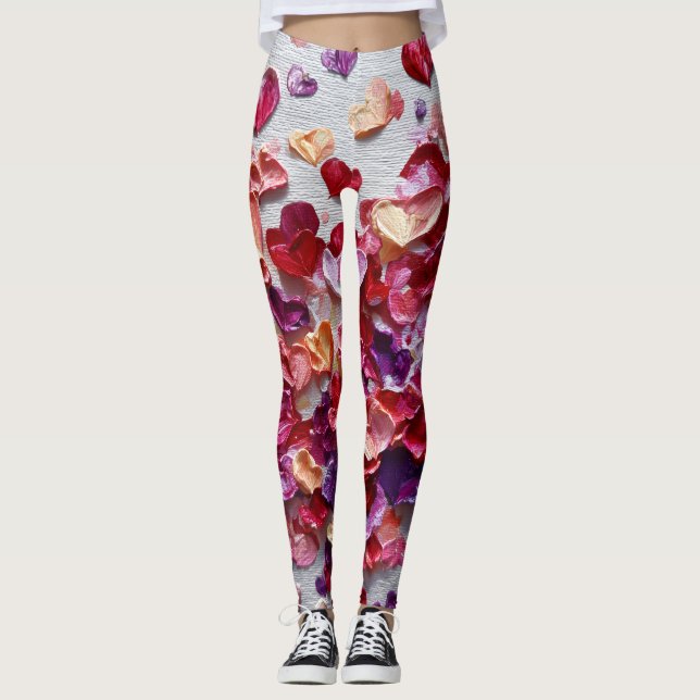 Valentine’s Day Leggings – Romantic Heart Pattern  (Vorderseite)