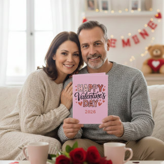 Valentine’s Day Love couple Folded Greeting Card Karte