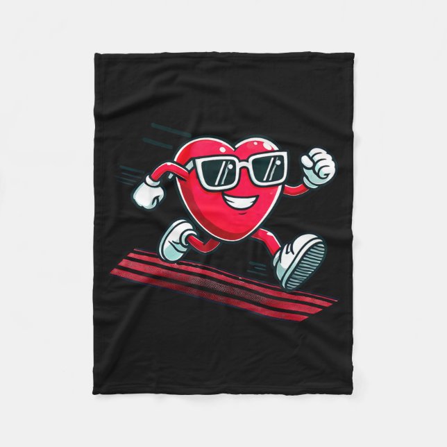 Valentine’s Day Love Heart Runner Track Running  Fleecedecke (Vorderseite)