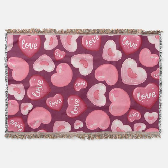 Valentine’s Day Love Hearts. Sweet and Glossy Hea Decke (Vorderseite)