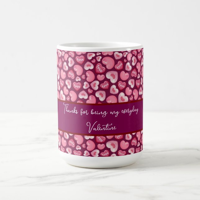 Valentine’s Day Love Hearts. Sweet and Glossy Hea Kaffeetasse (Mittel)