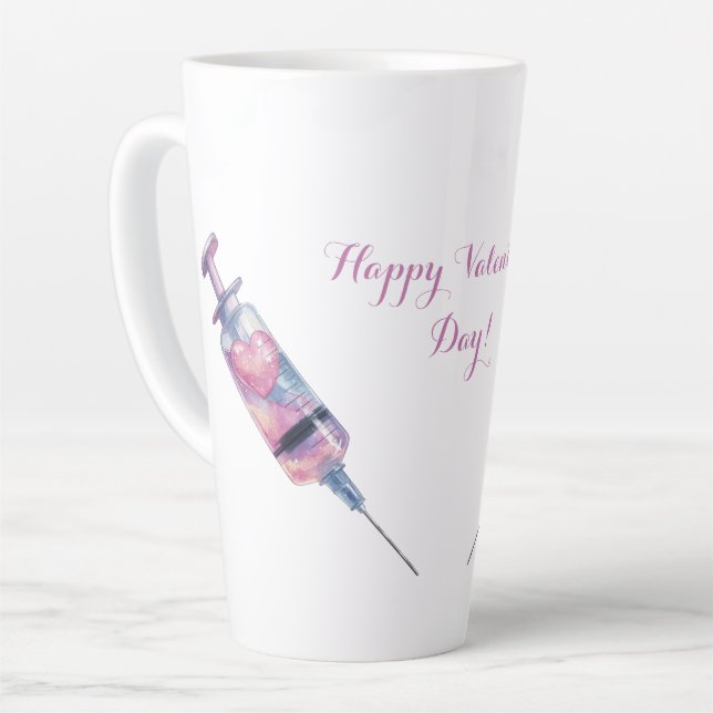 Valentine’s Day Love Injection Design Milchtasse (Linke Ecke)