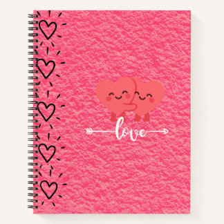 Valentine’s Day Love Notebook – Pink Hearts Design Notizbuch