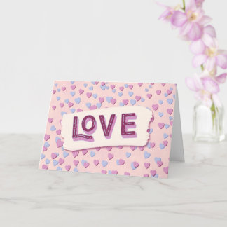 Valentine’s Day Love Pink and Blue Hearts Karte