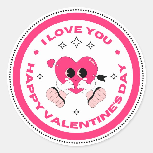 Valentine’s Day Love Sticker (Vorderseite)