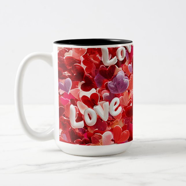 Valentine’s Day Mug | Romantic, Cute &Heartwarming Zweifarbige Tasse (Links)
