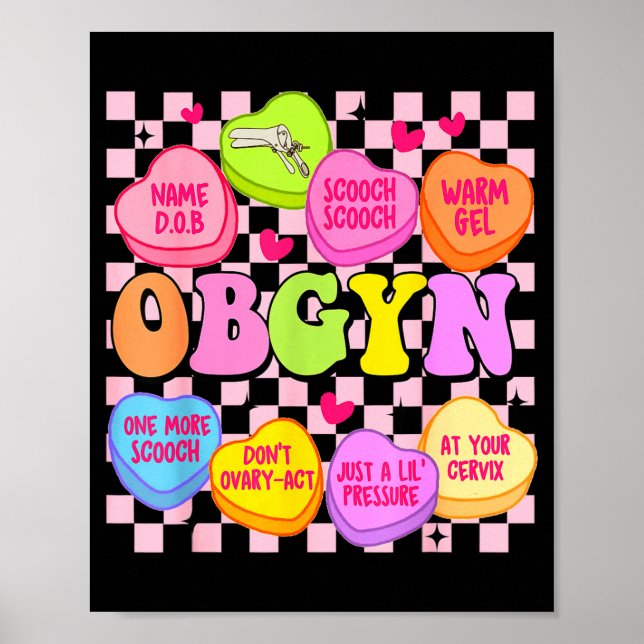 Valentine’s Day Obgyn Nurse Gynaecology Gynaecolog Poster (Vorne)