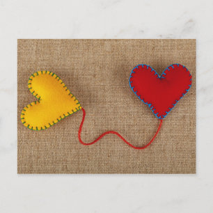 Valentine' s Day Postcard with colorful hearts Feiertagspostkarte