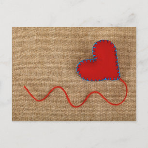 Valentine' s Day Postcard with red heart Feiertagspostkarte