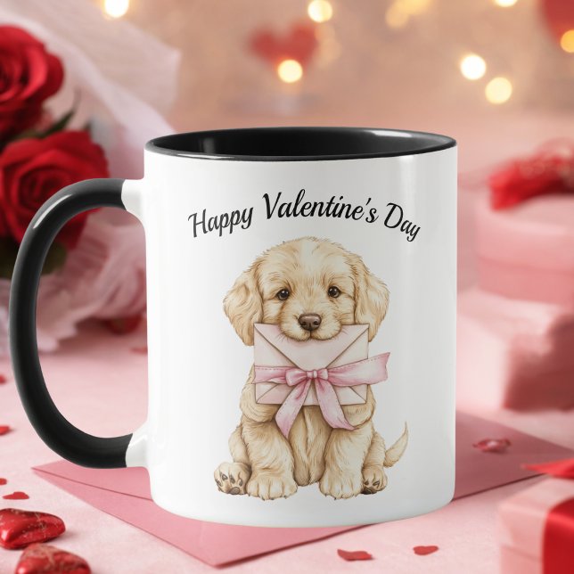 Valentine’s Day Puppy Mug-Cute Dog Valentine Gift Tasse (Von Creator hochgeladen)