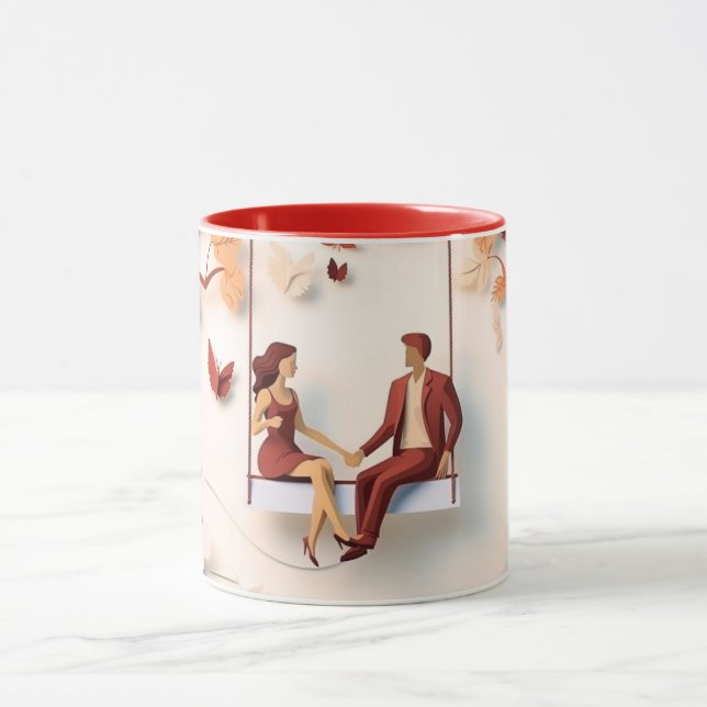  Valentine’s Day Romantic Couple Silhouette love  Tasse (Zentrum)