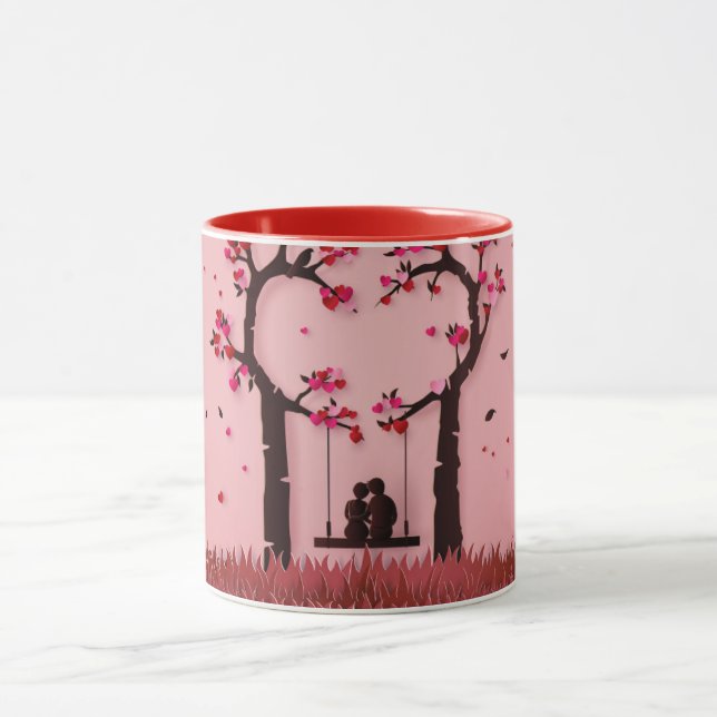  Valentine’s Day Romantic Couple Silhouette love  Tasse (Zentrum)