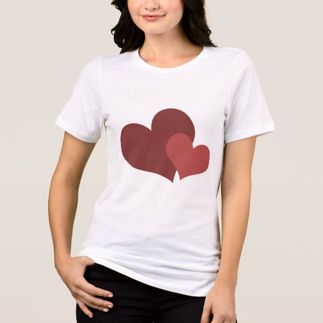  Valentine’s Day t-shirt Heart Design for Women Tri-Blend Shirt (Vorderseite)
