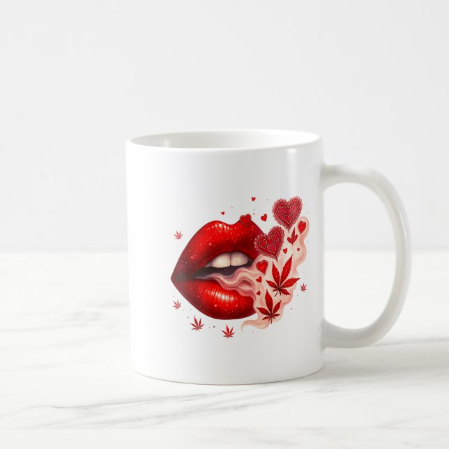 Valentine’s Day Weed Lover Stoner Babe  Kaffeetasse (Rechts)