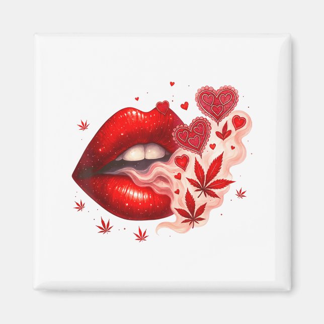 Valentine’s Day Weed Lover Stoner Babe  Magnet (Vorne)
