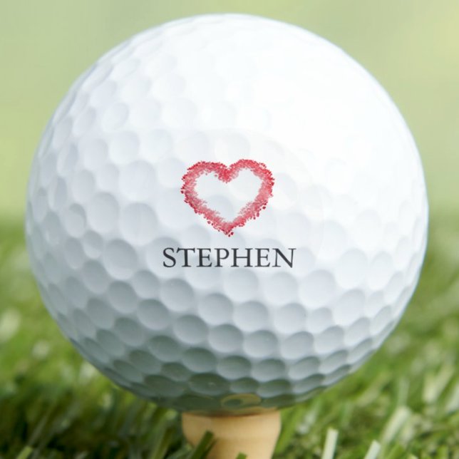 Valentine’s Gift for Him - Romantic Red Heart Love Golfball (Von Creator hochgeladen)