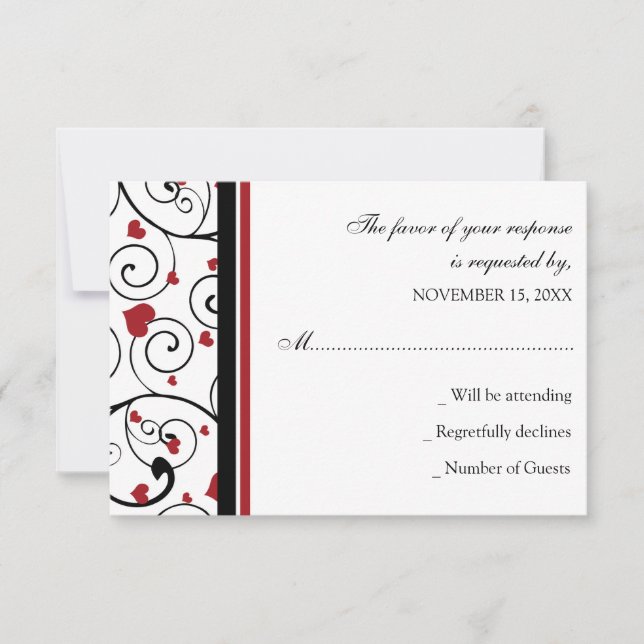 Valentine`s Wedding RSVP Card (Vorderseite)