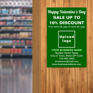 Valentine Sale auf grünem Poster