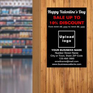 Valentine Sale für Geschäftsleute auf dem Black Po Poster