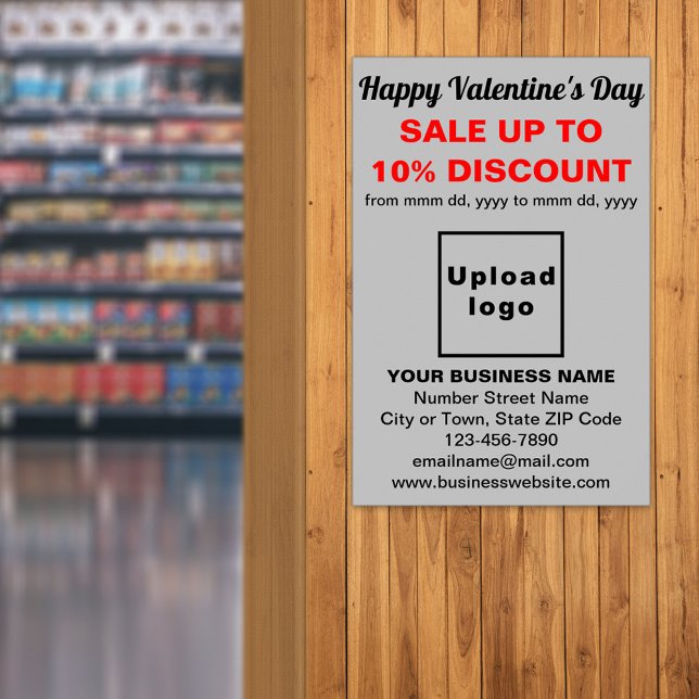 Valentine Sale on Gray Poster (Business Valentine sale on gray poster. Signage to attract more customers.)