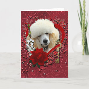 Valentine - Schlüssel zu meinem Herzen - Poodle -  Feiertagskarte