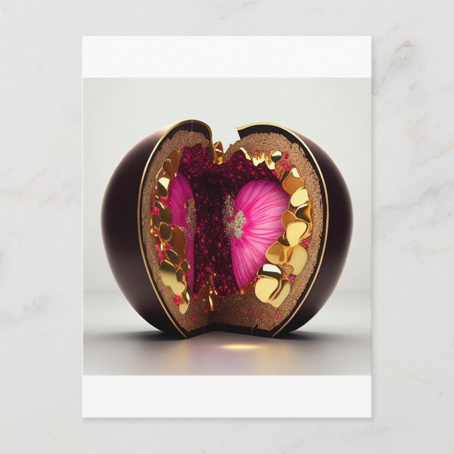 Valentine Schokoladenüberraschung Postkarte (Vorderseite)