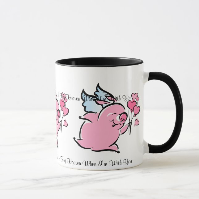 Valentine-Schwein-personalisierte Tasse (Rechts)