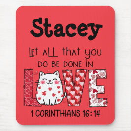 Valentine Scripture LIEBE, Niedlich Cat Mousepad