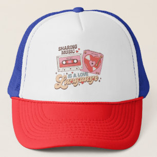 Valentine Sharing Music ist eine Liebe Truckerkappe
